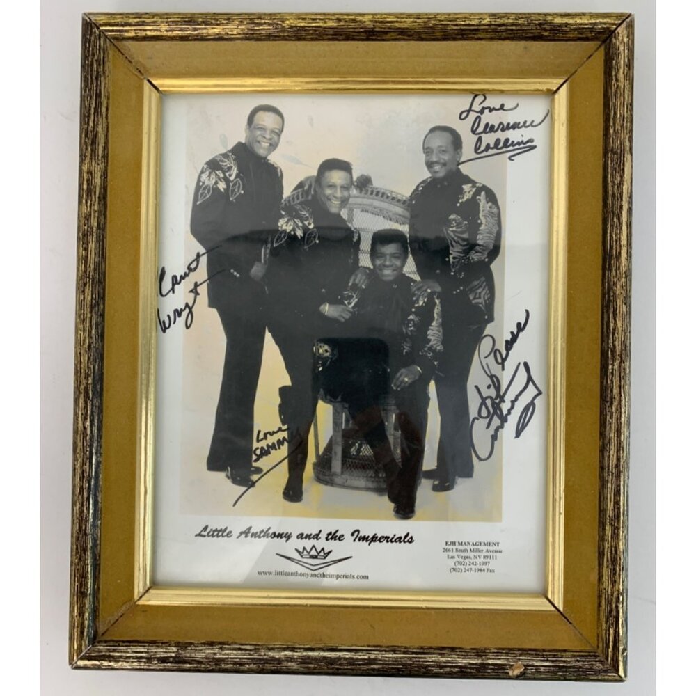 Vintage Framed Autographed Little Anthony & The Imperials Photo 13 x 10 7895